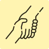 Dwie dłonie ściskające się nawzajem.