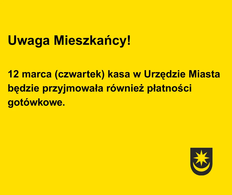 Żółte tło. Duży czarny nagłówek w lewym górnym rogu. Poniżej kilka wierszy czarnego tekstu wyrównanego do lewej. W prawym dolnym rogu mała czarna tarcza z ośmioramienną gwiazdą nad półksiężycem.