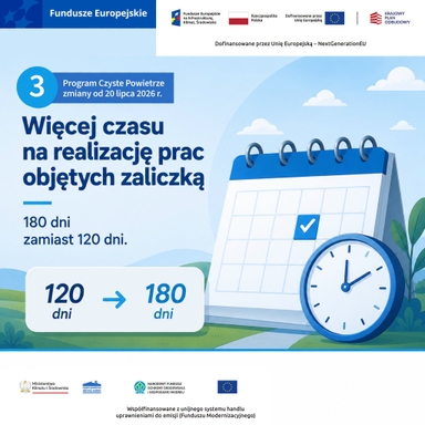 na niebieskim tle kalendarz z zaznaczonym terminem i budzik