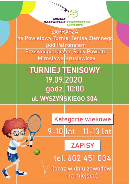 Powiatowy Turniej Tenisa Ziemnego - plakat