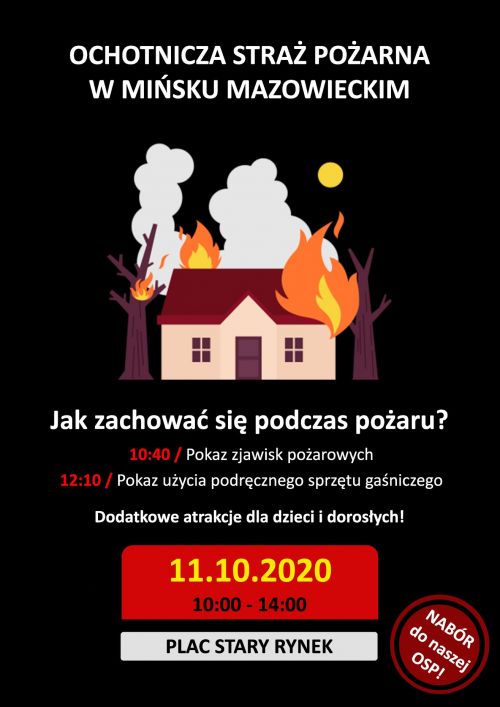 Plakat Ochotniczej Straży Pożarnej - Jak zachować sie podczas pożaru?