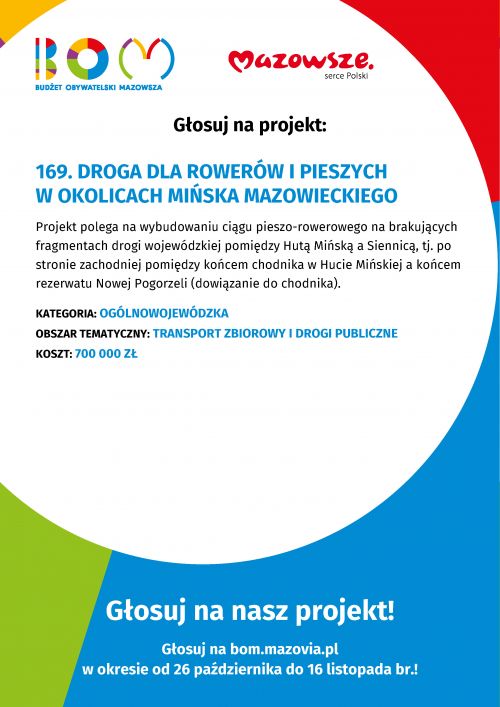 169. DROGA DLA ROWERÓW I PIESZYCH W OKOLICACH MIŃSKA MAZOWIECKIEGO