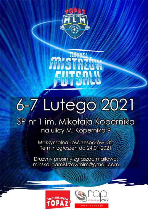 plakat promujący Turniej Mistrzów Futsalu