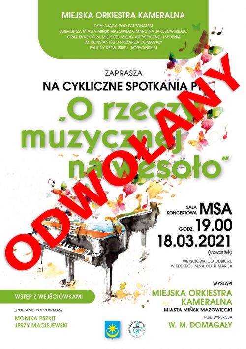 Koncert "O rzeczy muzycznej na wesoło" odwołany