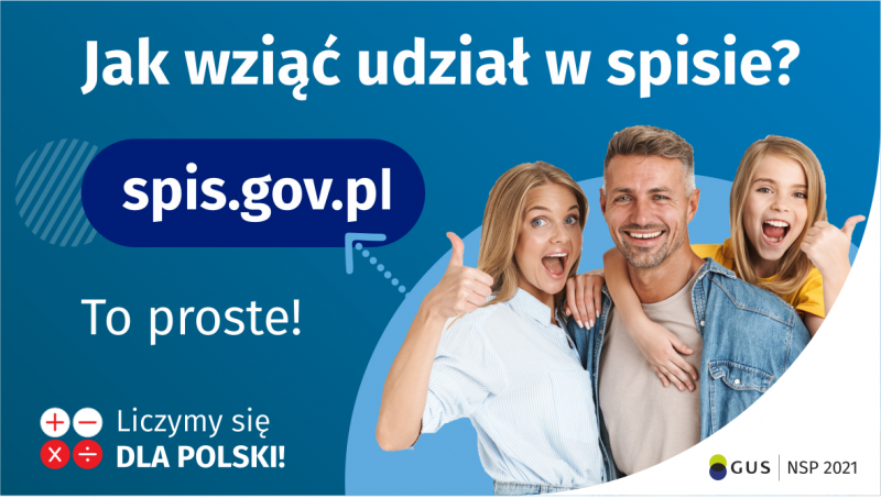 Grafika – jak wziąć udział w NSP. Na górze grafiki jest napis: Jak wziąć udział w spisie? Po lewej stronie grafiki jest...