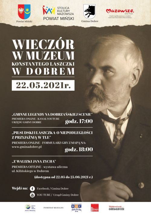 Wieczór w Muzeum Konstantego Laszczki w Dobrem - plakat