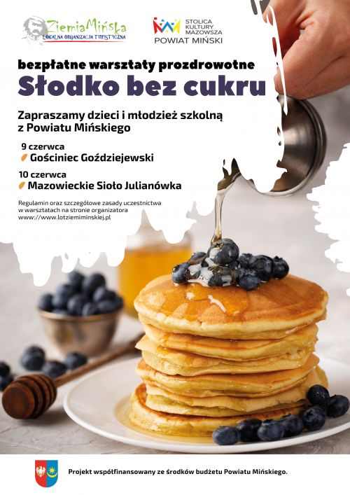 Bezpłatne warsztaty prozdrowotne "Słodko bez cukru" - plakat