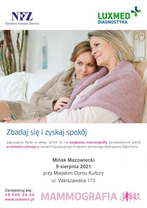 Mammografia dla Pań - zaproszenie