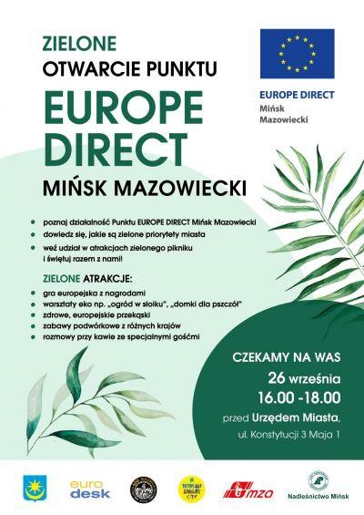 plakat promujący piknik z okazji otwarcia Punktu Europe Direct