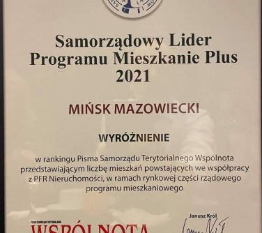 Samorządowy Lider Programu Mieszkanie Plus 2021