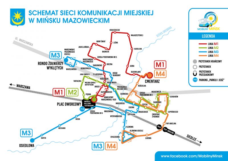 Schemat sieci komunikacji miejskiej