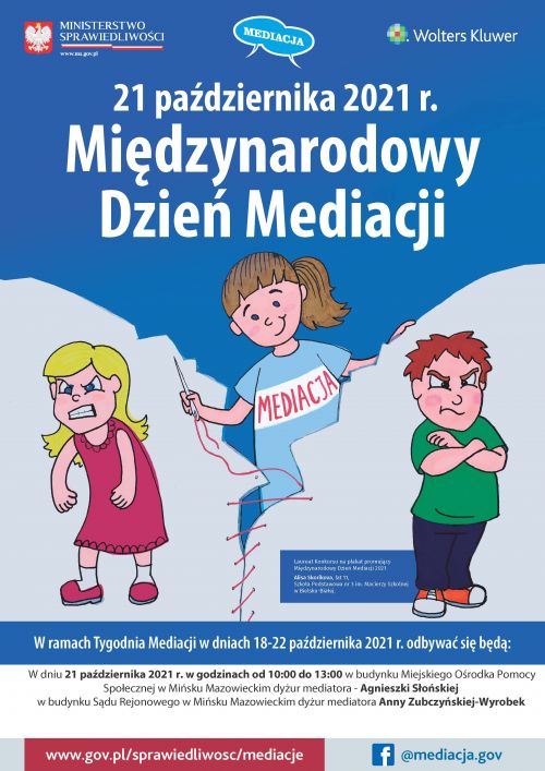 Plakat promujący Miedzynarodowy Dzień Mediacji