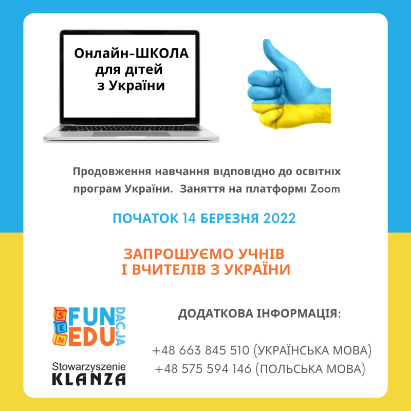 Szkoła online dla dzieci z Ukrainy