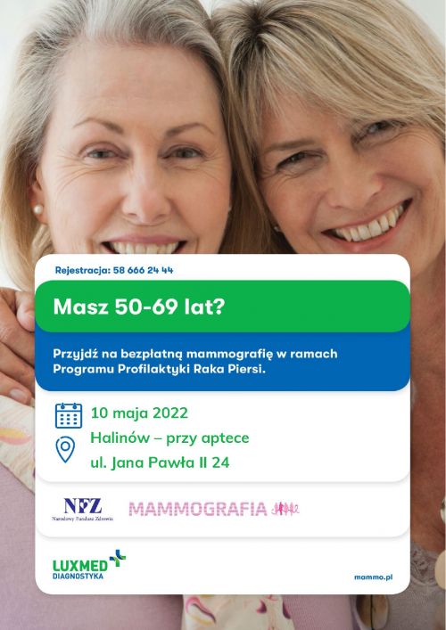 Badania mammograficzne dla Pań w wieku 50-69 - Halinów