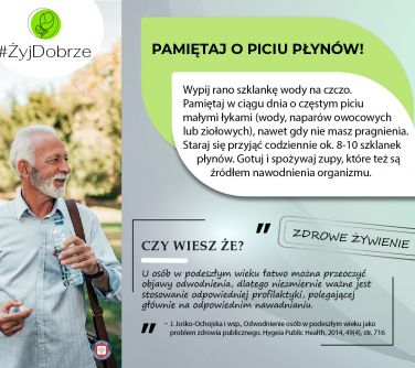 Na szrym tle informacje. Po lewej mężczyzna