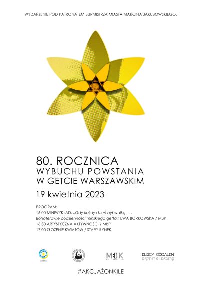 Na białym tle treśc. Na górze żółty żonkil