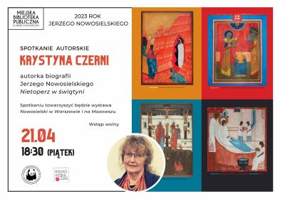 plakat z tytułem głównym spotkanie z Krystyną Czerni