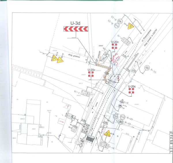 mapa ze schematem czasowej organizacji ruchu