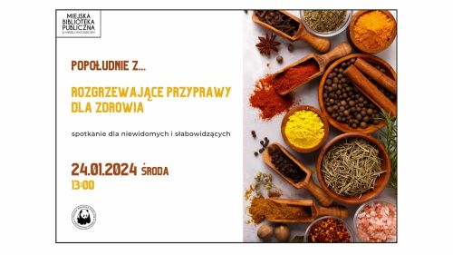 Po prawej stronie zdjęcie przypraw, po lewej informacje dotyczące wydarzenia
