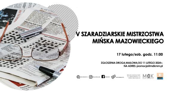 Po lewej w kole okulary i dlugopis leżą na gazecie z krzyżówkami, po prawej informacje zawarte w artykule