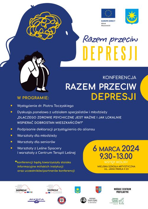 Na górze rysunek nastolatki skulonej z dłońmi wokół twarzy. Naokoło na granatowym tle informacje zawarte w treści artykułu