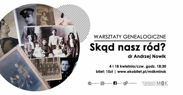 Po lewej w kole stare zdjęcia. Po prawej informacje