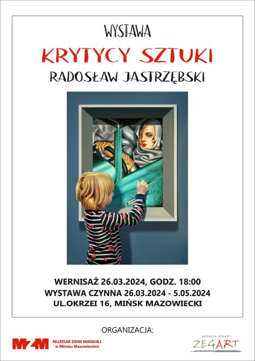 Na białym tle rysunek okna, a w nim kobieta, w białym przykryciu głowy, w jasnobrązowej długiej rękawiczce siedzi za...