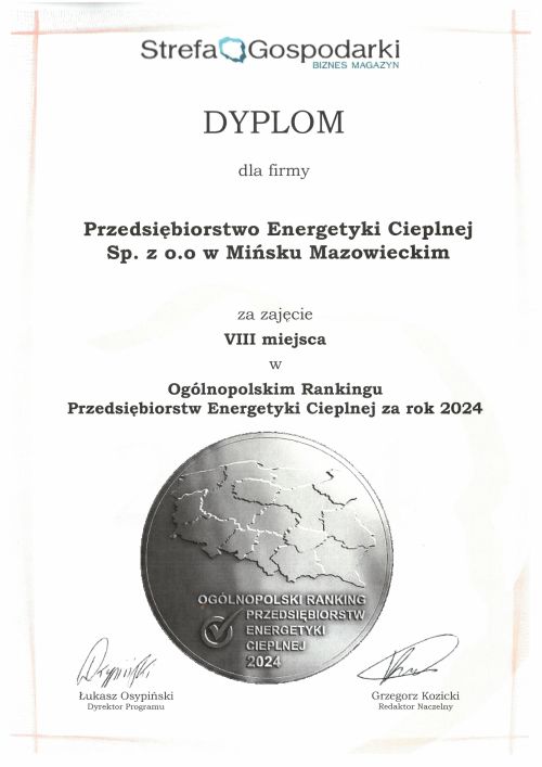 Szary tekst na białym tle. Na dole zdjęcie medalu z wygrawerowaną mapą Polski.