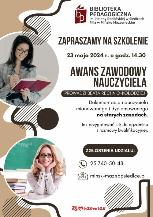 Na jasnym tle treść. Po lewej w dwóch kołach zdjęcia kobiet.