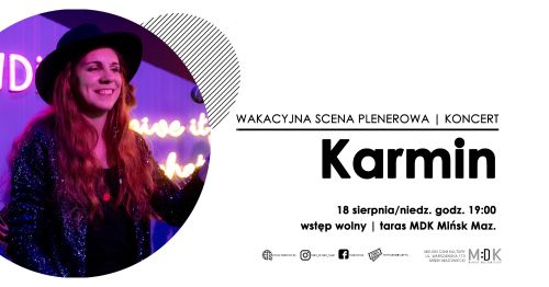 Po lewej, w kole zdjęcie uśmiechniętej kobiety. Ma rude włosy i kapelusz. Po prawej tekst.