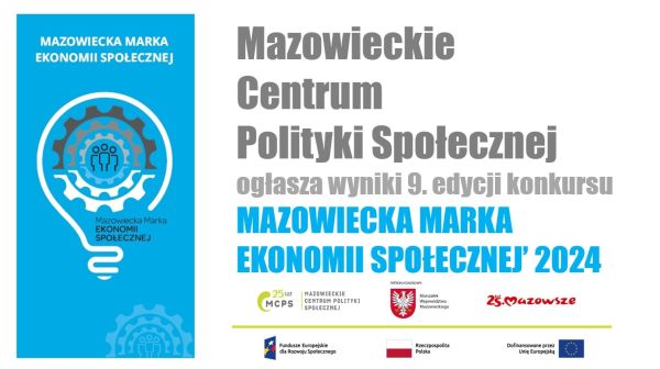 Po lewej stronie niebieskie logo z rysunkiem żarówki, w jej wnętrzu widoczne są postacie symbolizujące ludzi. Po prawej na...