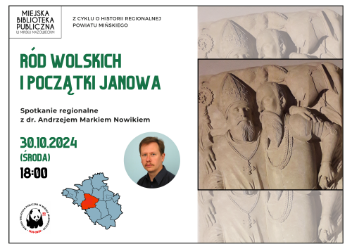 Po lewej na jasnym tle informacje. W kole mężczyzna z wąsem. Mapa z małym zaznaczeniem na czerwono. Po lewej dwa leżące...