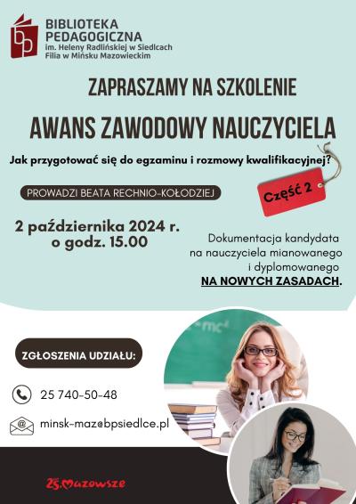 Na jasnm dwukolorowym tle inforamcje. W prawym-dolnym rogu dwa kółka ze zdjęciami kobiet