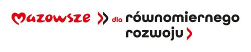 Na białym tle napis mazowsze dla równomiernego rozwoju