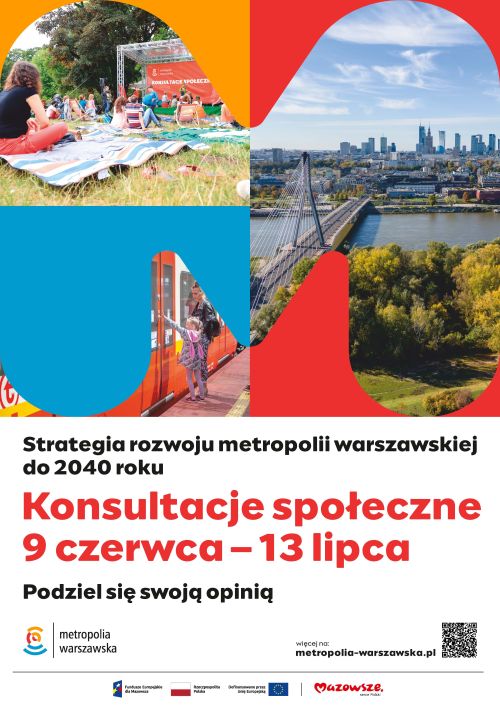 Na górze w kwadracie zdjęcia mostu nad rzeką, koca i osoby na nim na pikniku i osób przed pociągiem. Na dole na białym...