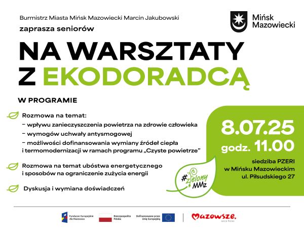 Na białym tle informacje. Po lewej zielony kwadrat z treścią