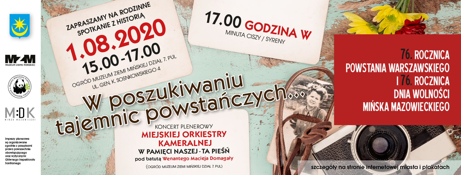 76. rocznica Powstania Warszawskiego oraz 76. Rocznica wyzwolenia Mińska Mazowieckiego