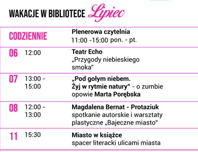 Wakacje w bibliotece - lipiec 2021