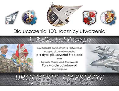 Capstrzyk z okazji 100. rocznicy utworzenia 1. Pułku Lotniczego