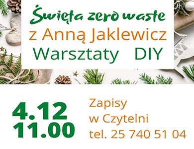 Święta zero waste – warsztaty DIY z Anną Jaklewicz w MBP