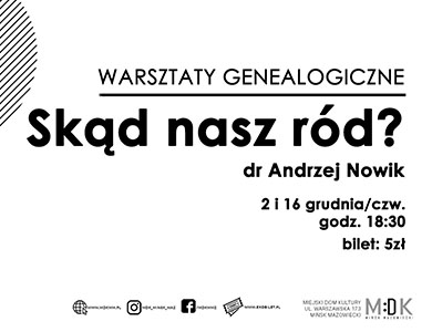 Skąd nasz ród? Warsztaty genealogiczne