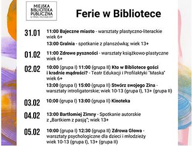 Ferie w Miejskiej Bibliotece Publicznej