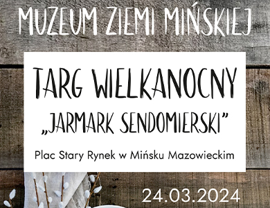 Na białym tle napis Targ Wielkanocny. Jarmark Sendomierski.