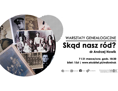Po lewej w kole stare zdjęcia. Po prawej informacje