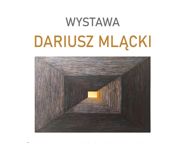 plakat z pracą artysty przedstawiającą tunel, na jego końcu widać pomarańczowe światło, infomacje znajdują się w artykule