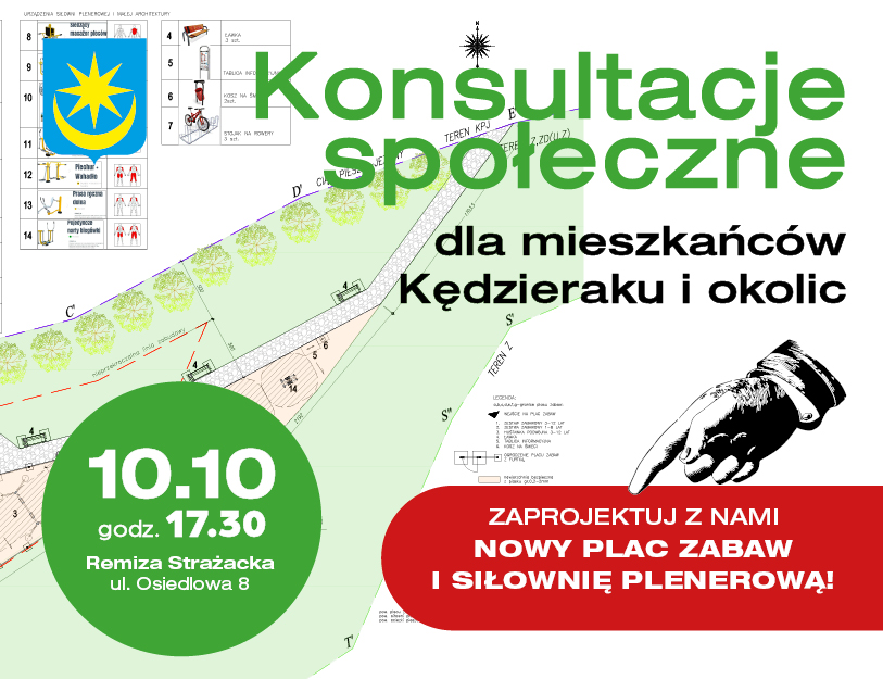 Na białym i jasno-zielonym tle informacje. Po prawej czarna dłoń wskazuje tekst na czerwonym tle. Po lewej w zielonym kole informacje
