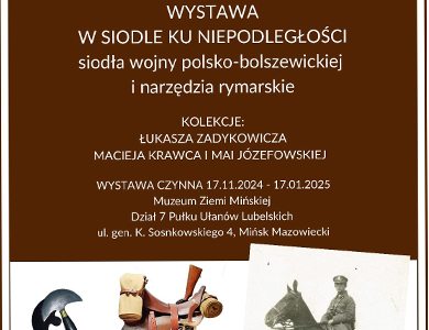Na brązowym tle informacje. 
