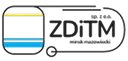 Logo z literami „ZDTM” w kolorze czarnym na przezroczystym tle z elementami w kolorach żółtym, niebieskim i czarnym.