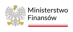 Godło Polski z białym orłem w koronie na czarnym tle obok poziomej flagi Polski z białym i czerwonym pasem.