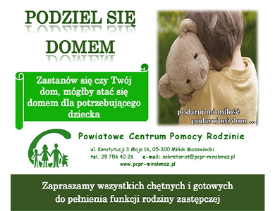 Na jasno-zielonym tle informacje kampania Ministerstwa Rodziny i Polityki Społecznej „Już jesteś?”. Zdjęcie dziecko przytula misia